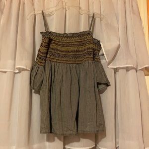 Off the shoulder striped top